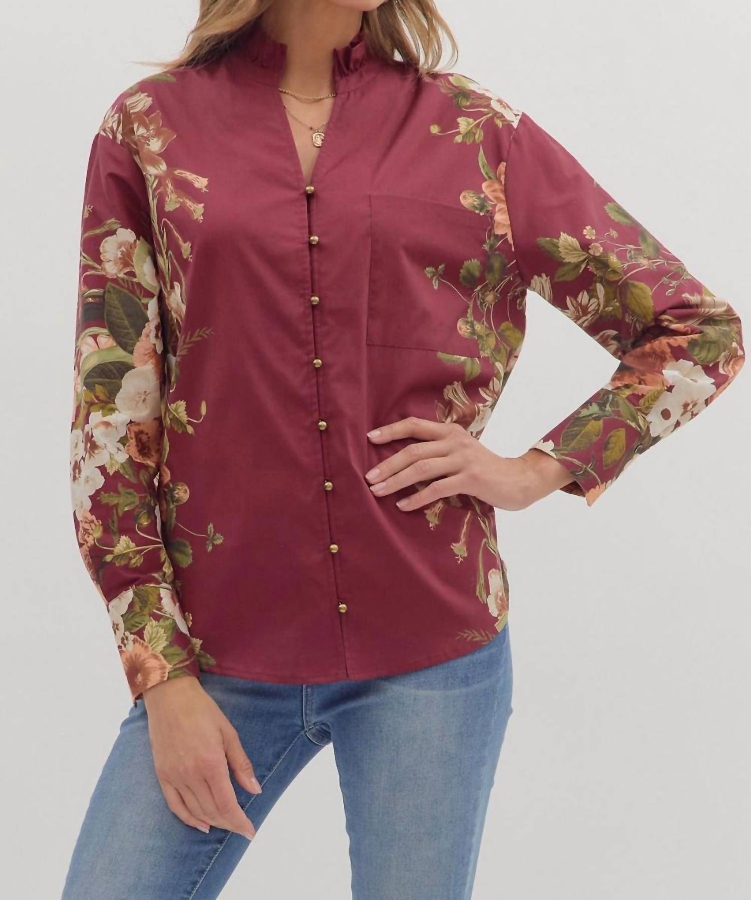 

Топ с пуговицами и растительным принтом, сухой Пино Нуар Entro, dry pinot nior