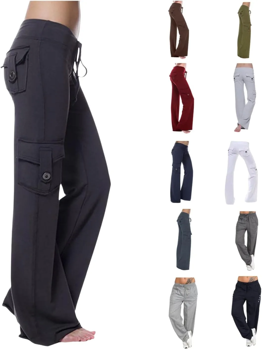 

Йога-штаны с карманами для женщин, bootcut, high waist, tummy control XUNRYAN
