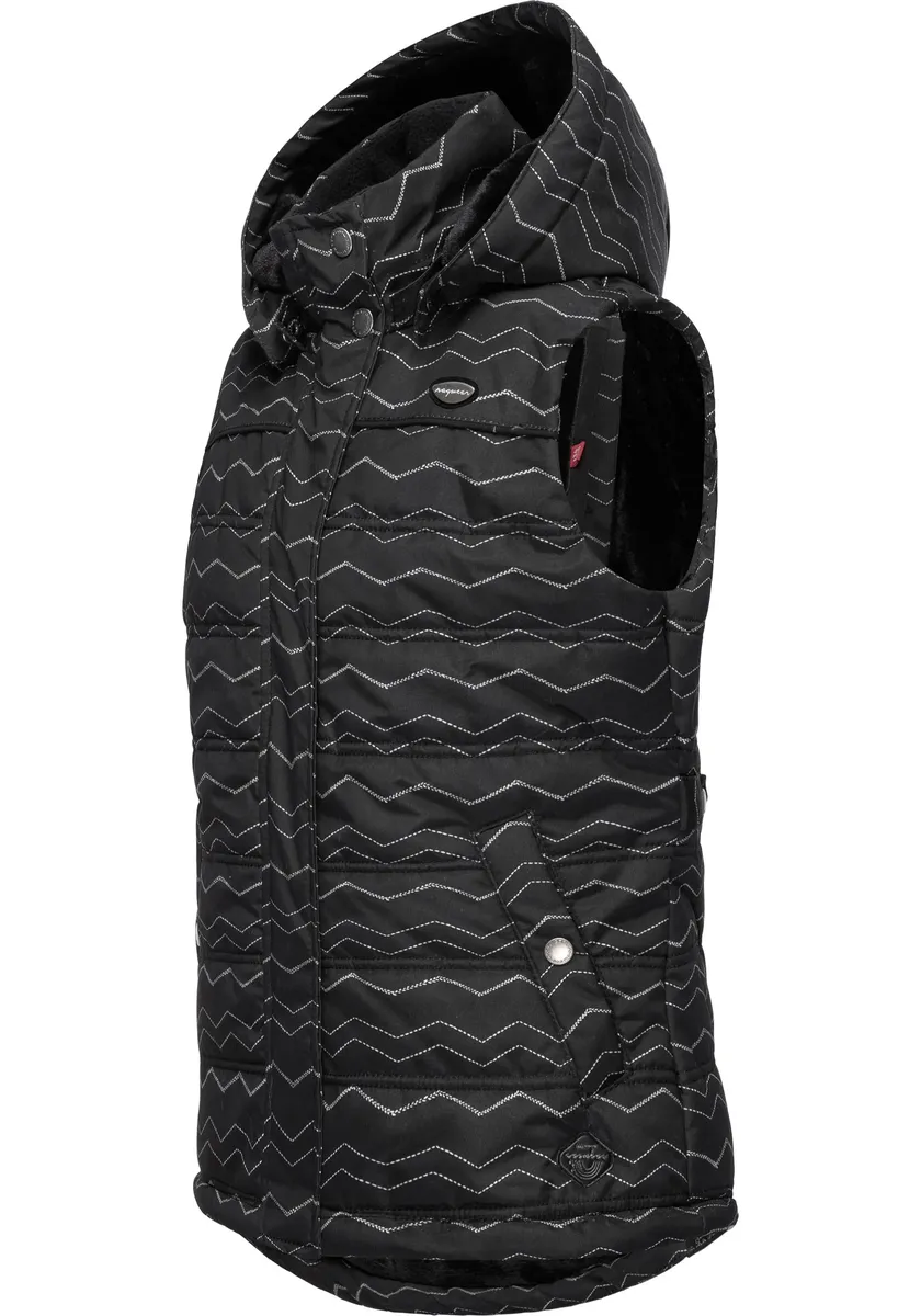 

Стеганый жилет Ragwear "Marrin Chevron", спортивный жилет для отдыха на природе со съемным капюшоном, черный