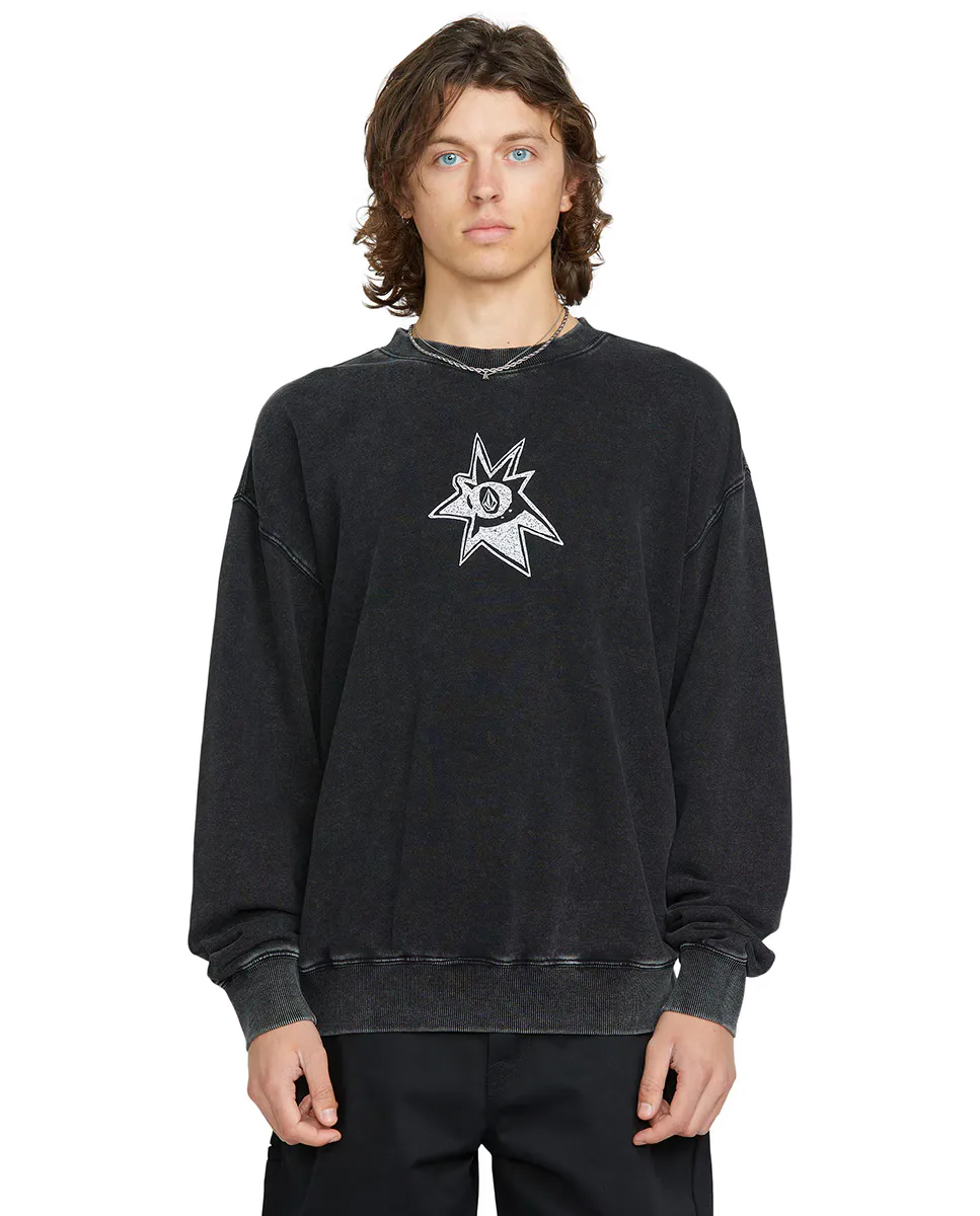 

Черная мужская толстовка без капюшона Volcom, черный
