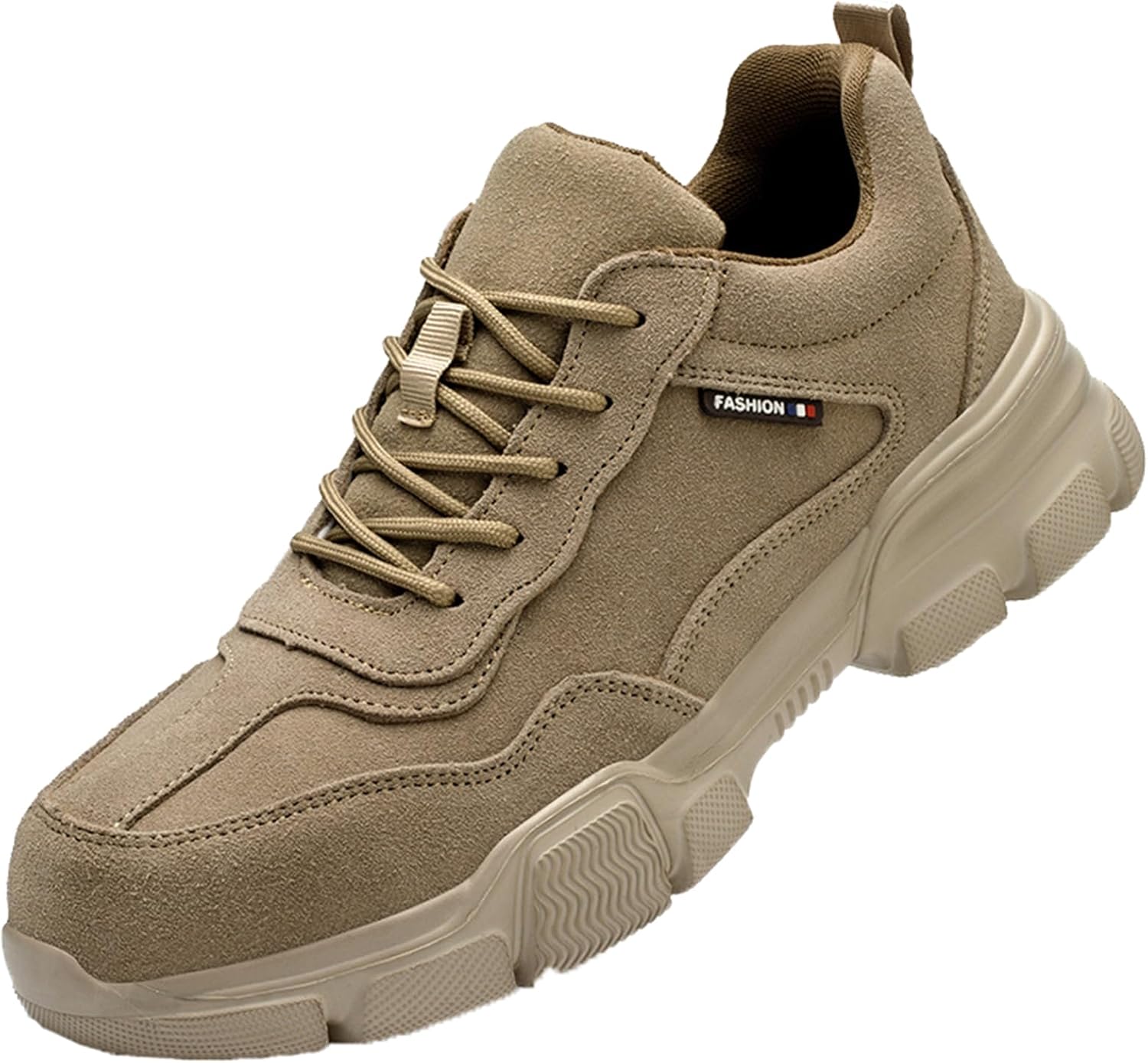 

Ботинки с защитным стальным носком AUXDIQ для мужчин и женщин, безопасная обувь, легкие промышленные сапоги с противоскользящей подошвой, защитная композитная обувь, хаки