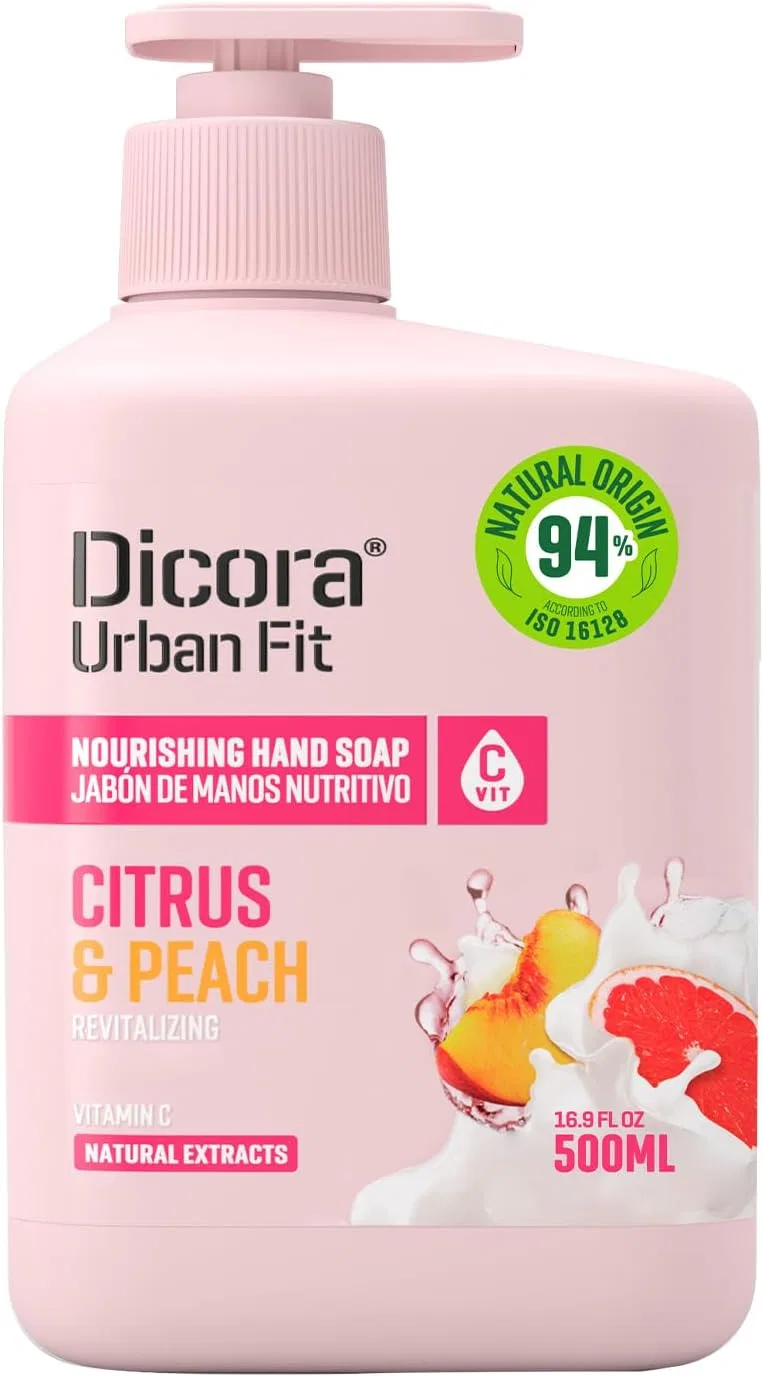 Жидкое мыло для рук Dicora Uf с витамином C, цитрусом и персиком, 500 мл Dicora Urbanfit