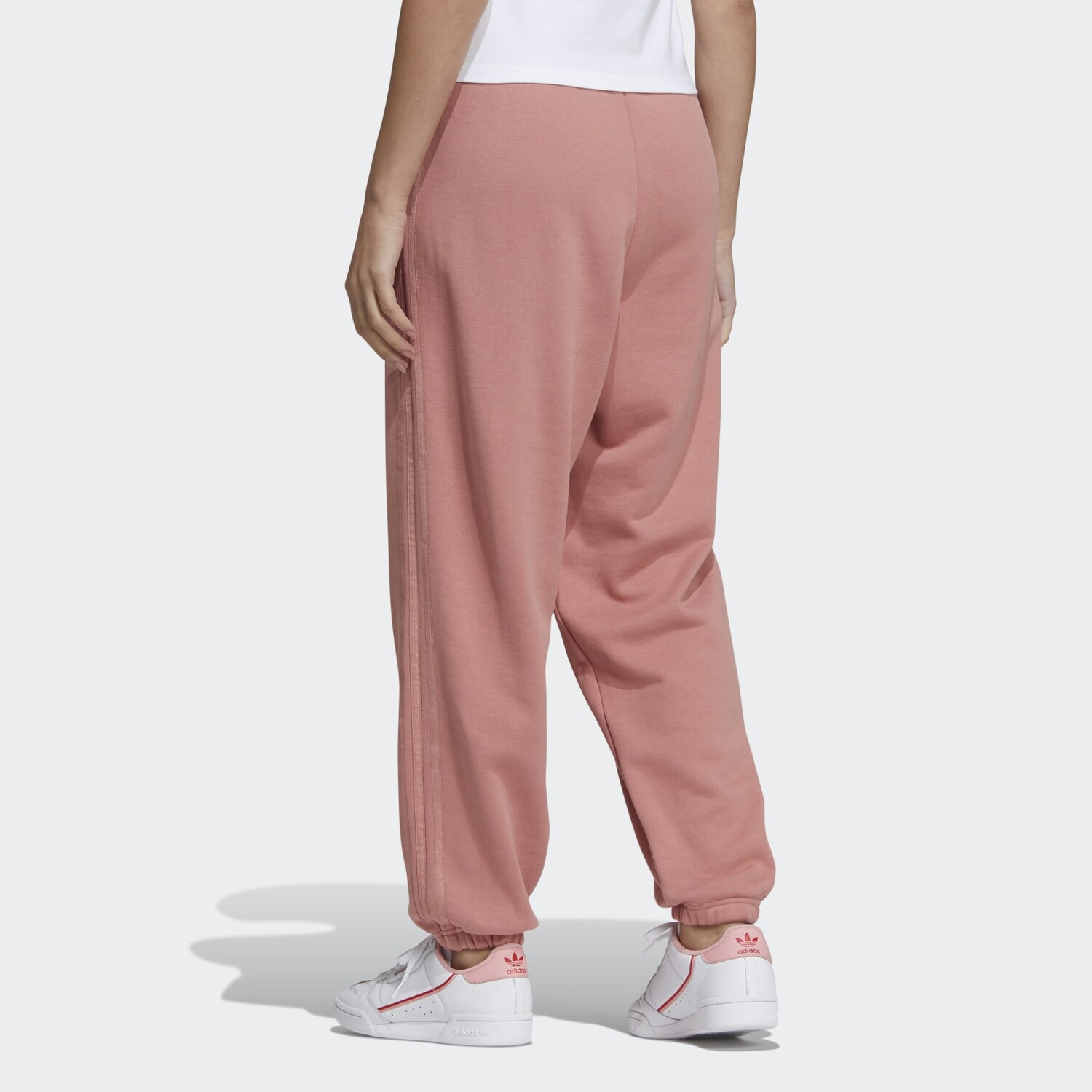 Трикотажные спортивные штаны женские дымчато-розовые Adidas Originals — фото 3