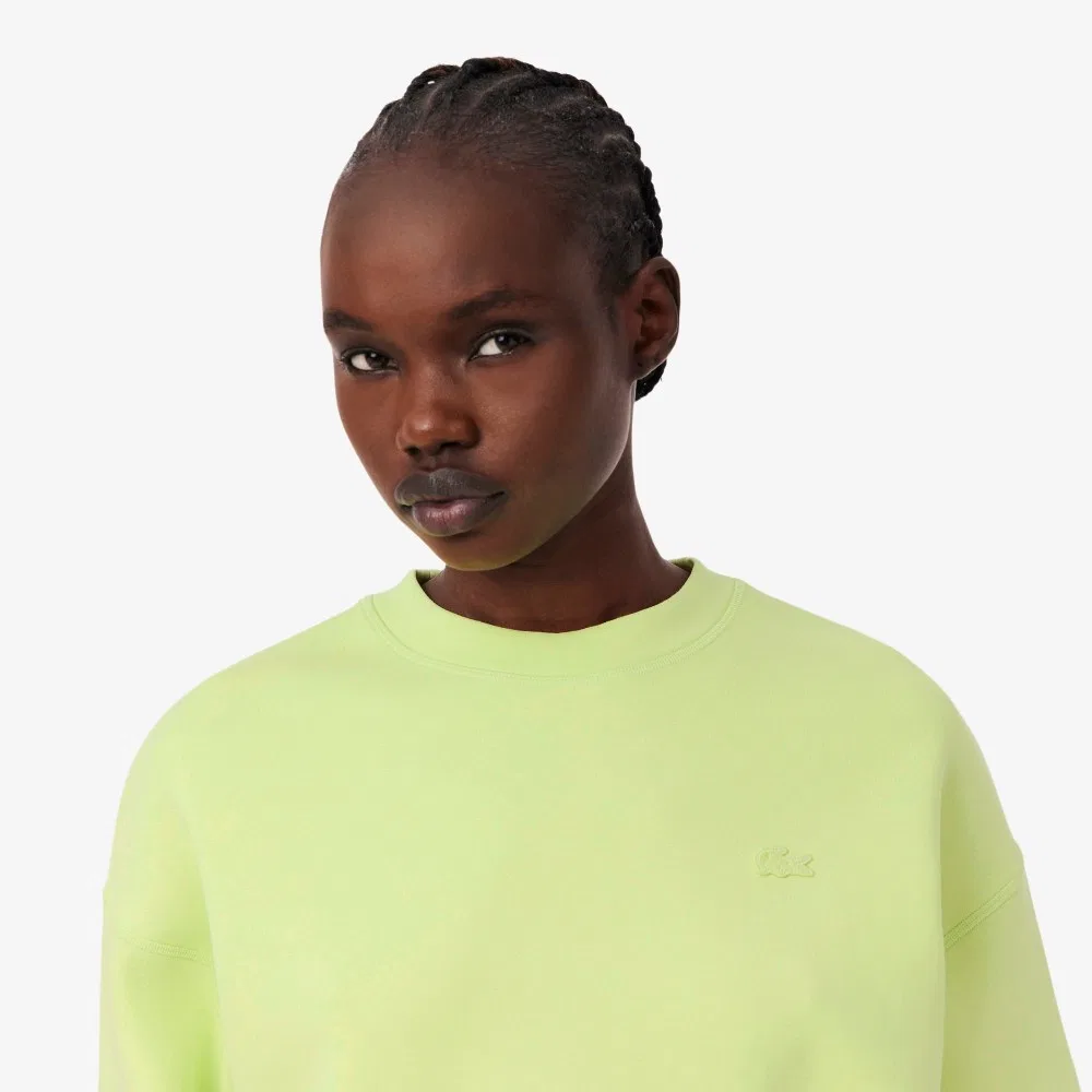 Свитшот Lacoste Double Face Soft Crewneck светло-зелёный — фото 2