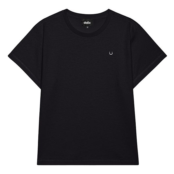 

Женская футболка Lil Smile с высокой талией Dalix, Black, Черный, Женская футболка Lil Smile с высокой талией Dalix, Black