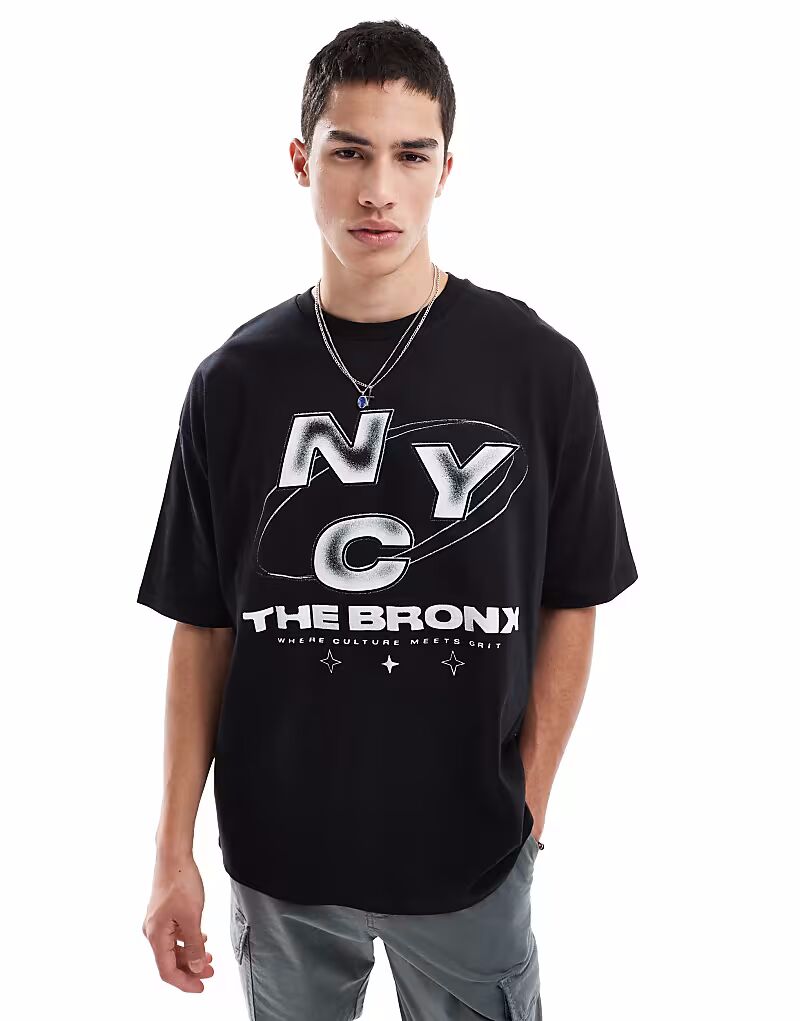 

Футболка ASOS DESIGN oversize с уличной графикой черного цвета, Черный, Футболка ASOS DESIGN oversize с уличной графикой черного цвета