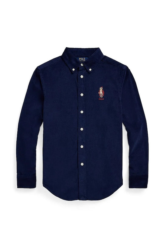 

Детская хлопковая рубашка Polo Ralph Lauren, темно-синий