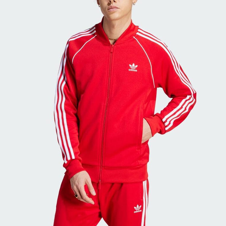 Толстовка на молнии с логотипом-трилистником Adidas Adidas Originals, красный — фото 2