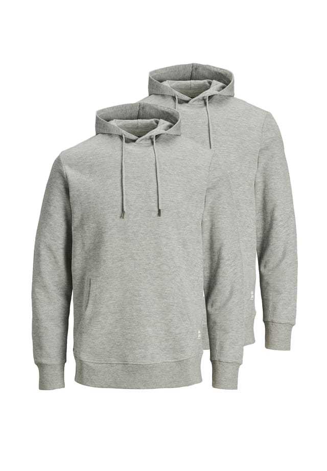 

Свитшот/Толстовка с капюшоном комплект из 2 пар базовый Jack & Jones, серый