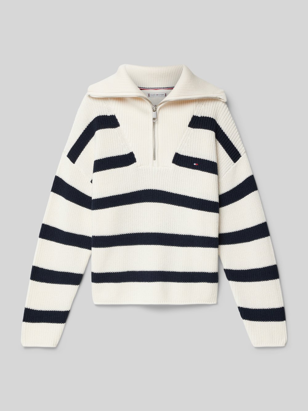 

Вязаный свитер с воротником-стойкой Tommy Hilfiger Teens, экрю