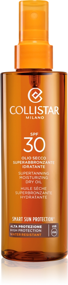 

Умная защита от солнца, суперзагар, увлажняющее сухое масло SPF 30, сухое солнцезащитное масло SPF 30 Collistar, 200 мл