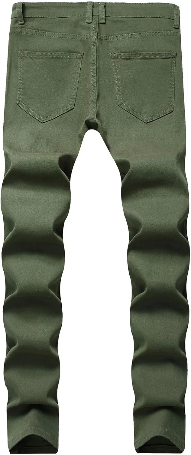 Джинсы, потертые, Army Green — фото 2