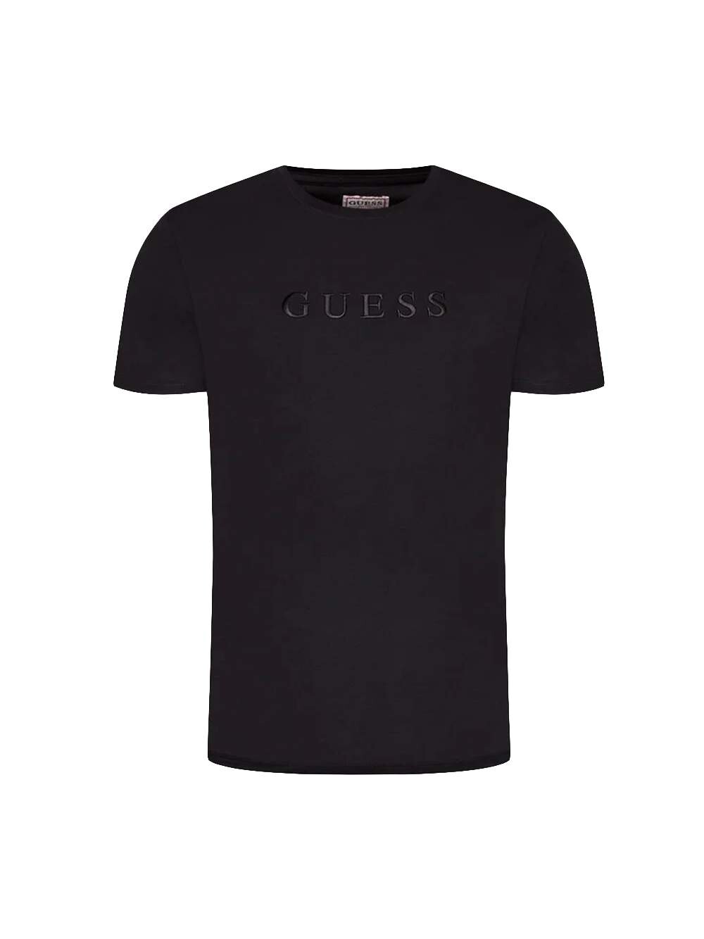 

Футболка классическая с рельефным логотипом Guess, черный