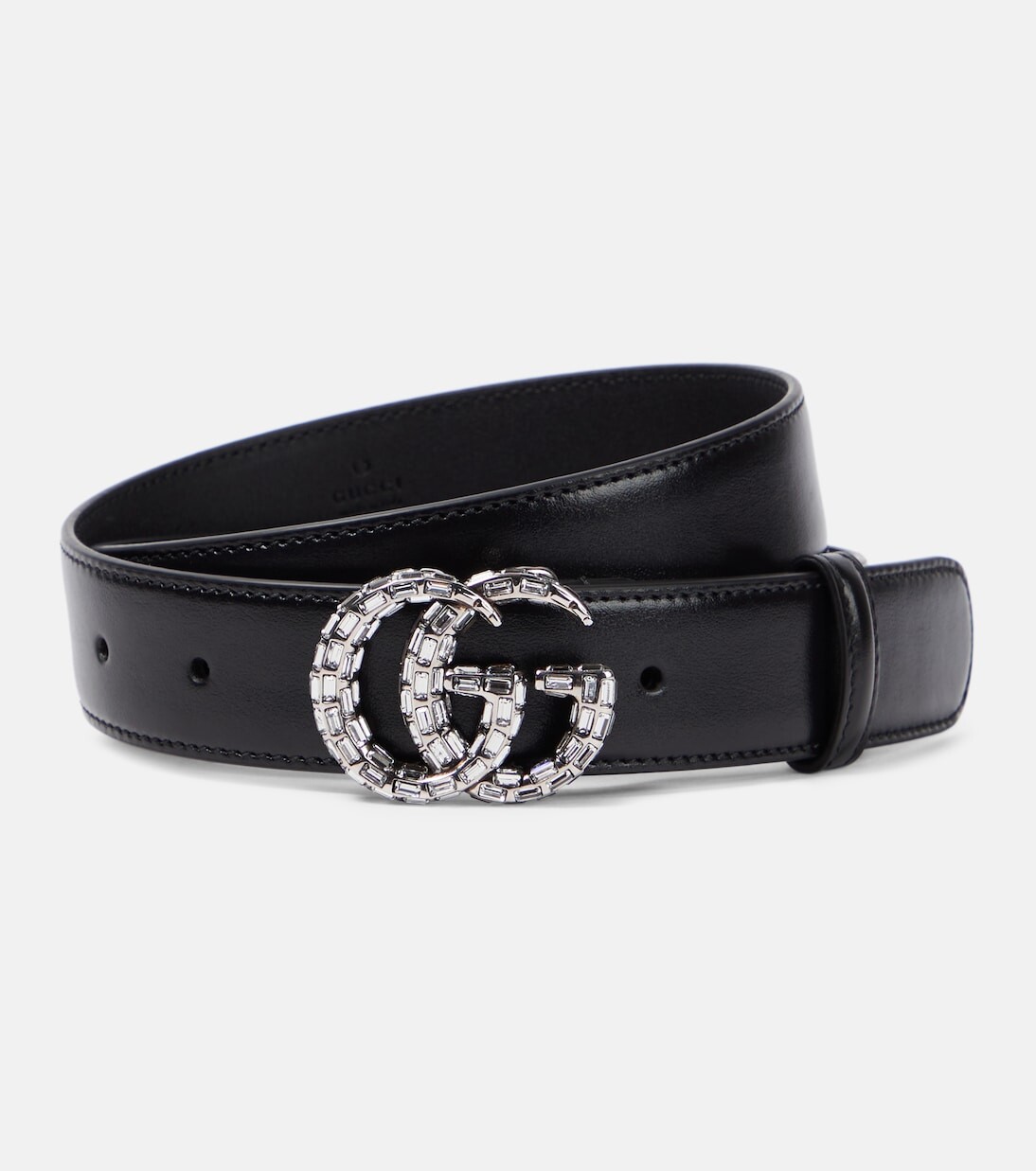 

Кожаный ремень с декором gg marmont Gucci, черный