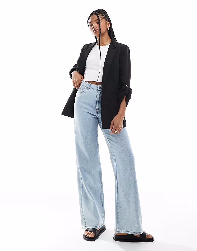 

Приталенный пиджак Vero Moda с рукавами 3/4 черного цвета