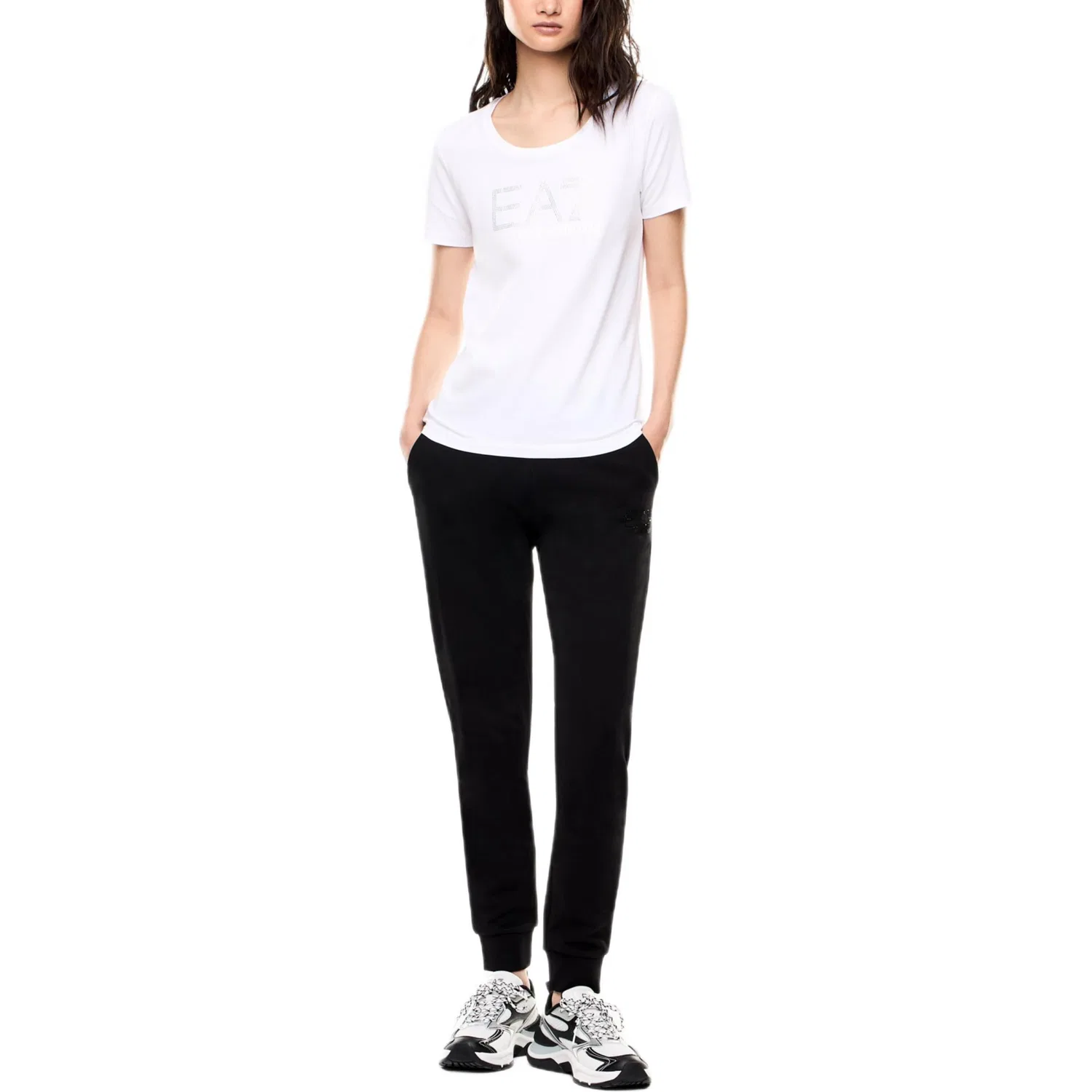 Футболка Regular Emporio Armani белая — фото 3