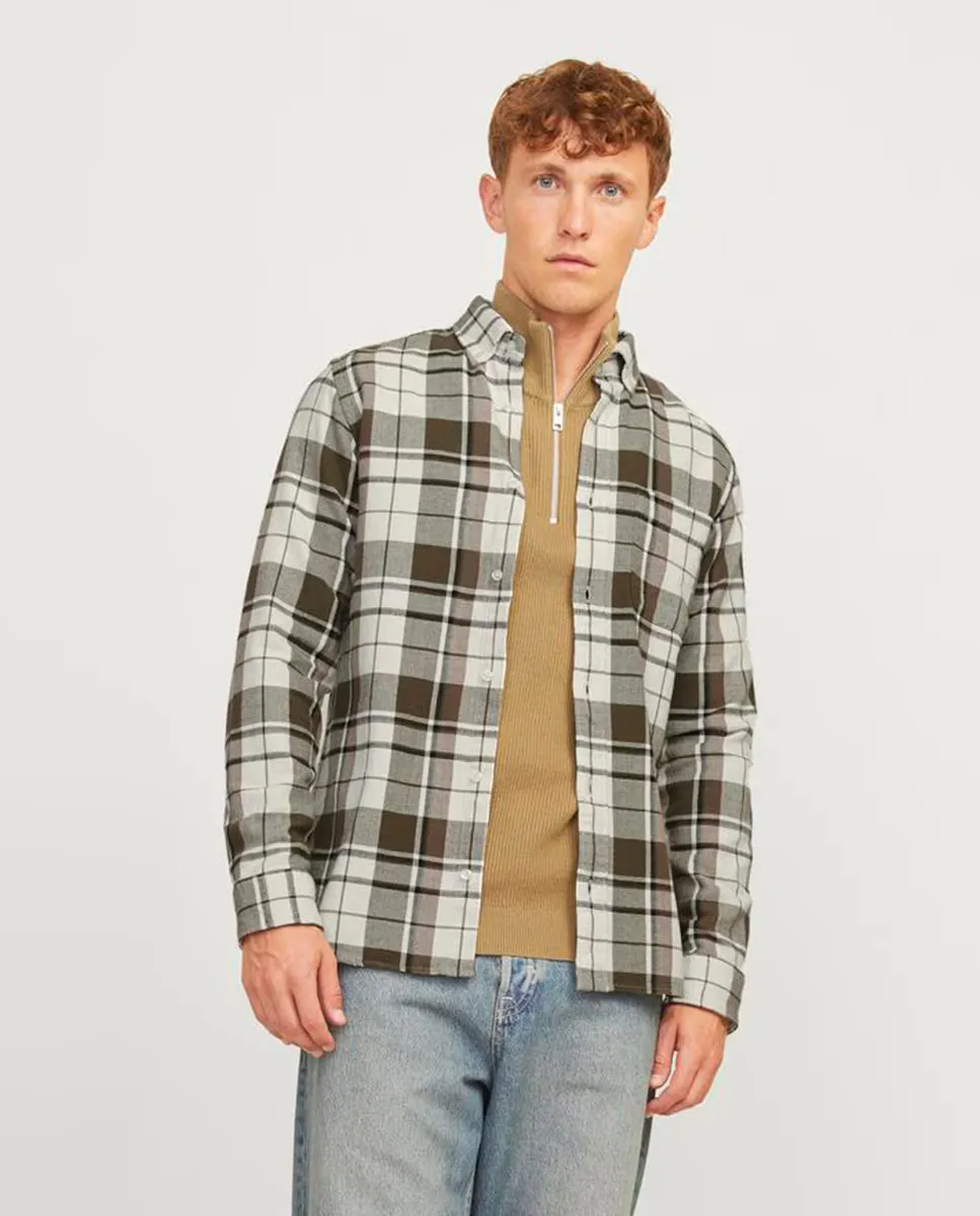 

Мужская рубашка на пуговицах в клетку Jack & Jones, зеленый