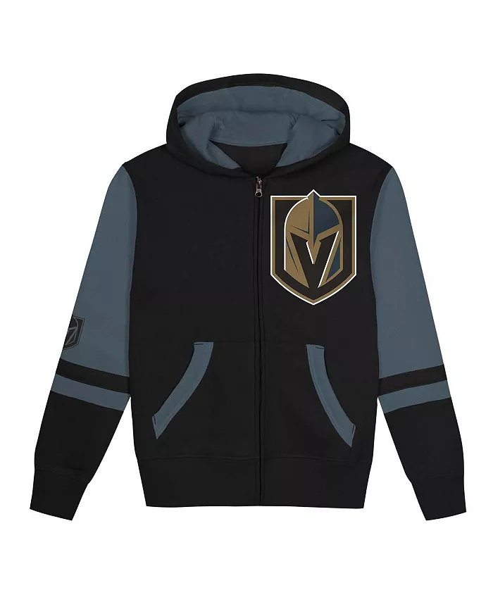 Толстовка с капюшоном на молнии для дошкольников Black Vegas Golden Knights Face Off Outerstuff — фото 3