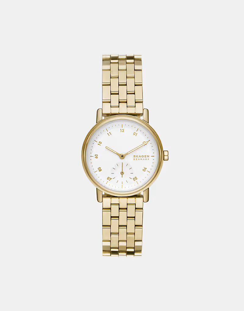 

Женские часы Skagen Kuppel Lille с двумя стрелками и секундной стрелкой, из нержавеющей стали, золотого цвета - ЗОЛОТО