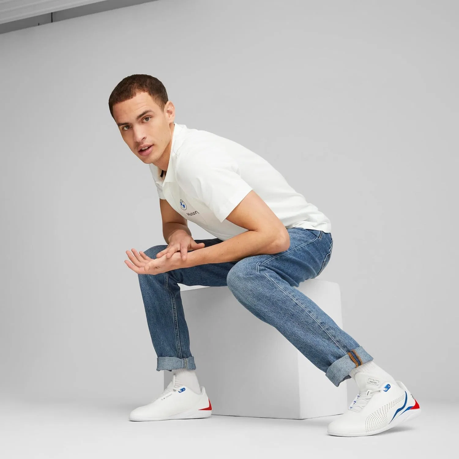 Кроссовки PUMA Unisex Adult Low Trainers BMW MMS Drift Cat Decima, Puma White Pop Red Puma White — фото 2