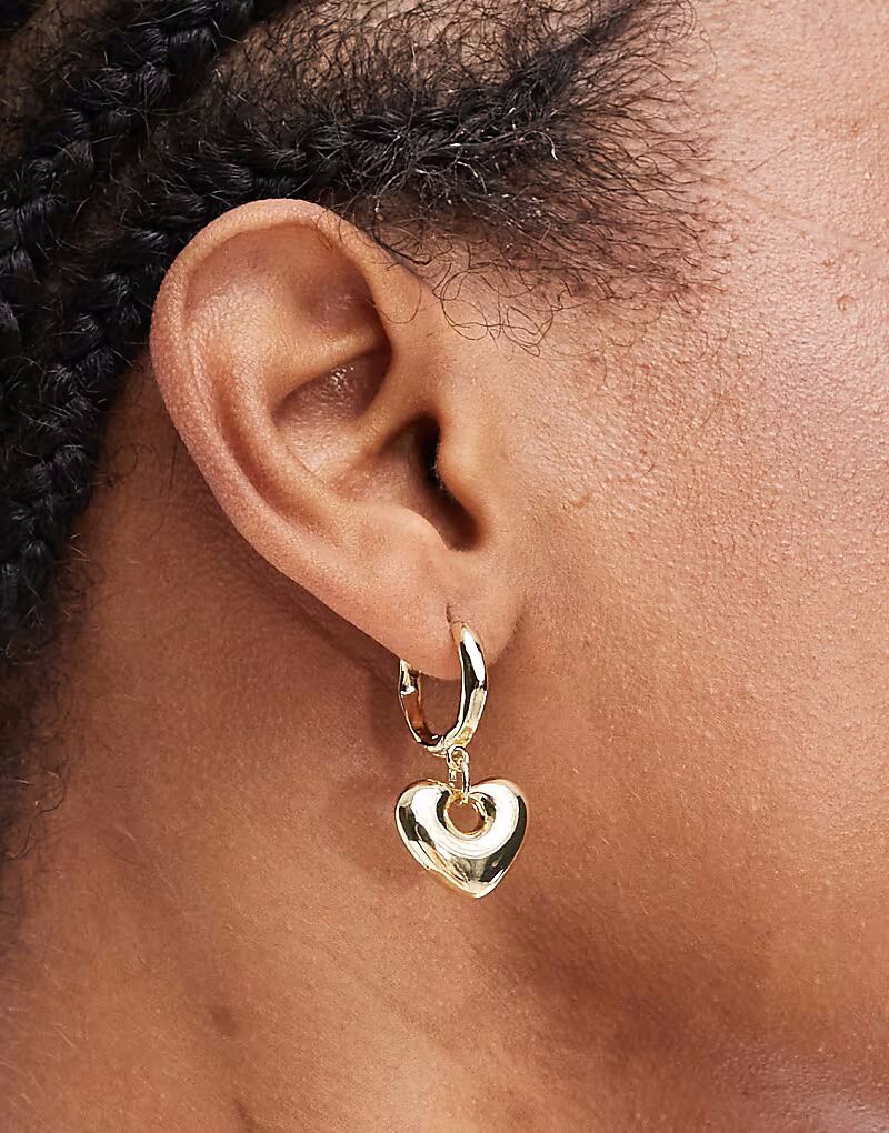 

Серьги-подвески Z в форме сердца, покрытые 14-каратным золотом Accessorize