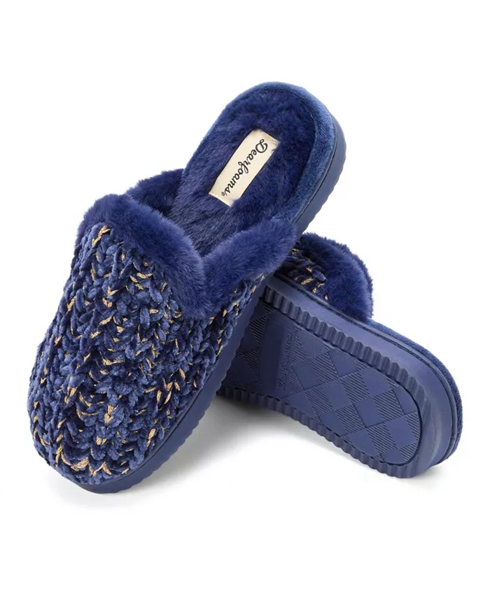 Женские тапочки Paris Chenille с фигурным мыском Dearfoams, синий — фото 3