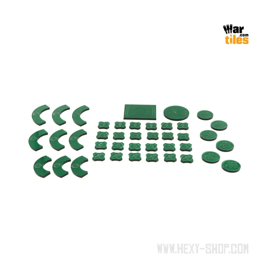 

Война в тенях — набор жетонов Армагеддона, темно-зеленый, War Tiles - Markers, Rulers, & Tokens