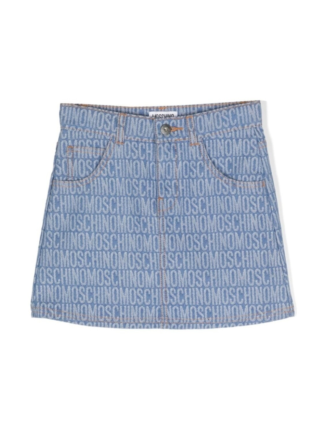 

Moschino Kids юбка мини с логотипом, синий