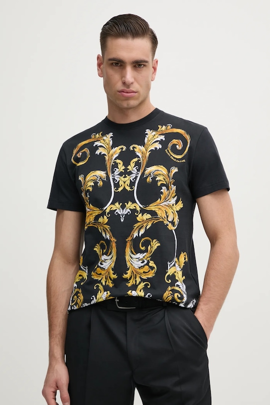 

Хлопковая футболка Versace Jeans Couture, черный