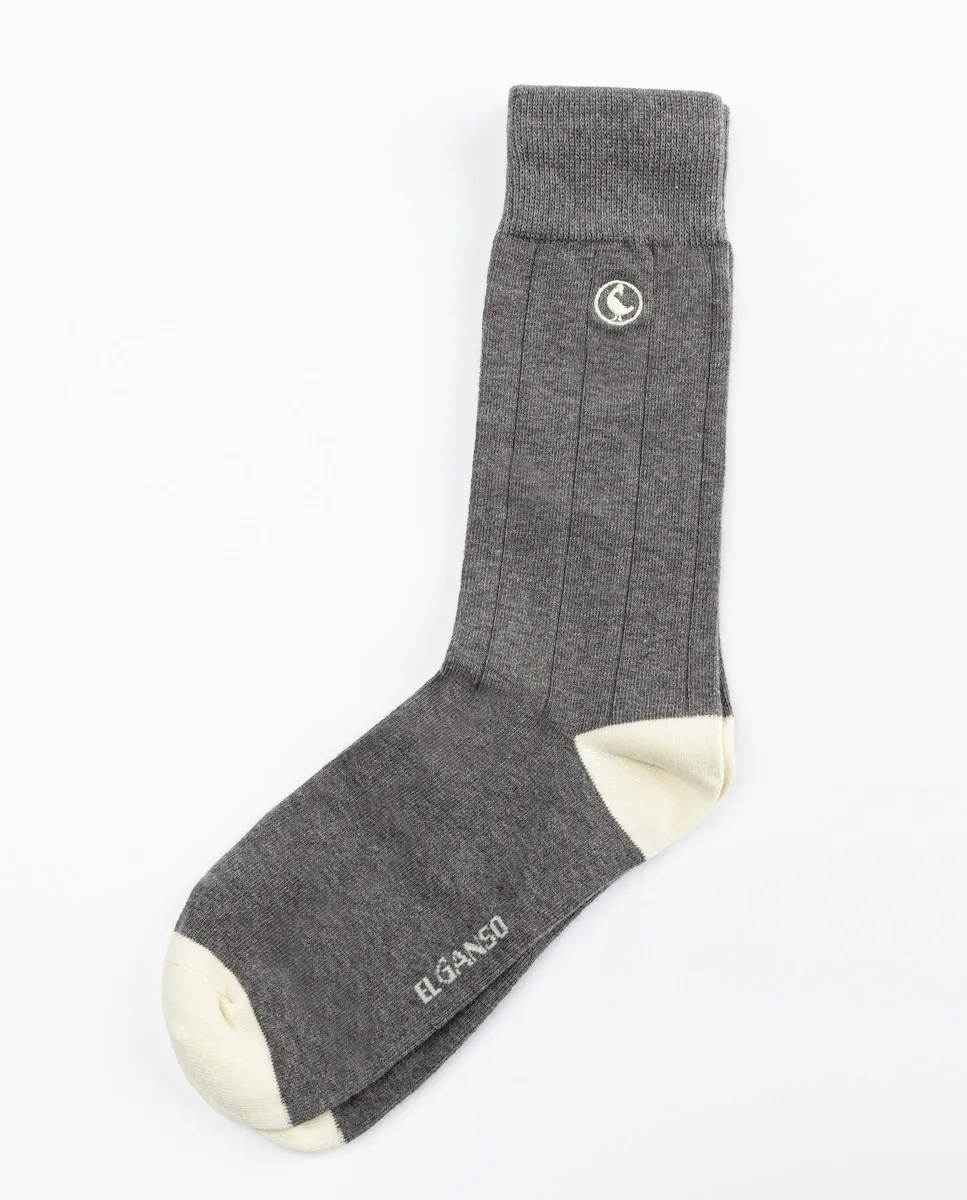 

Мужской носки из хлопка в рубчик El Ganso, серый