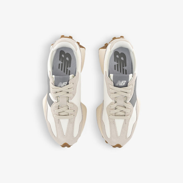 Кроссовки New Balance 327 из замши и кожи низкие, белый — фото 2