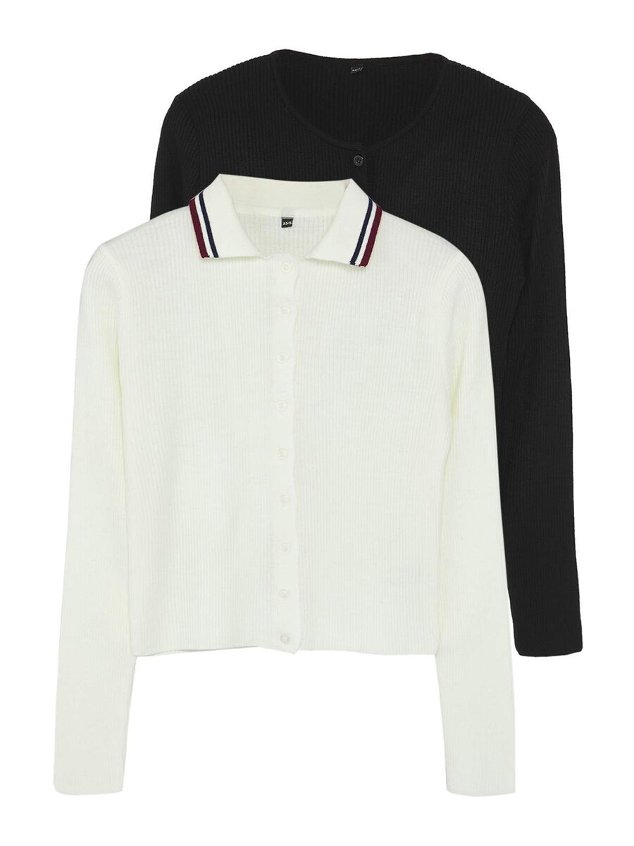 

Вязаный кардиган Trendyol, Black/White
