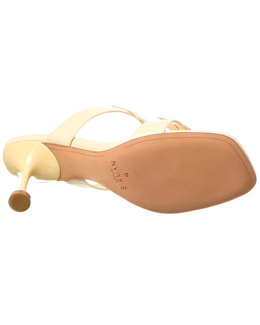 Alexandre Birman Clarita Square Flare 85 Leather Sandal, бежевый — фото 4