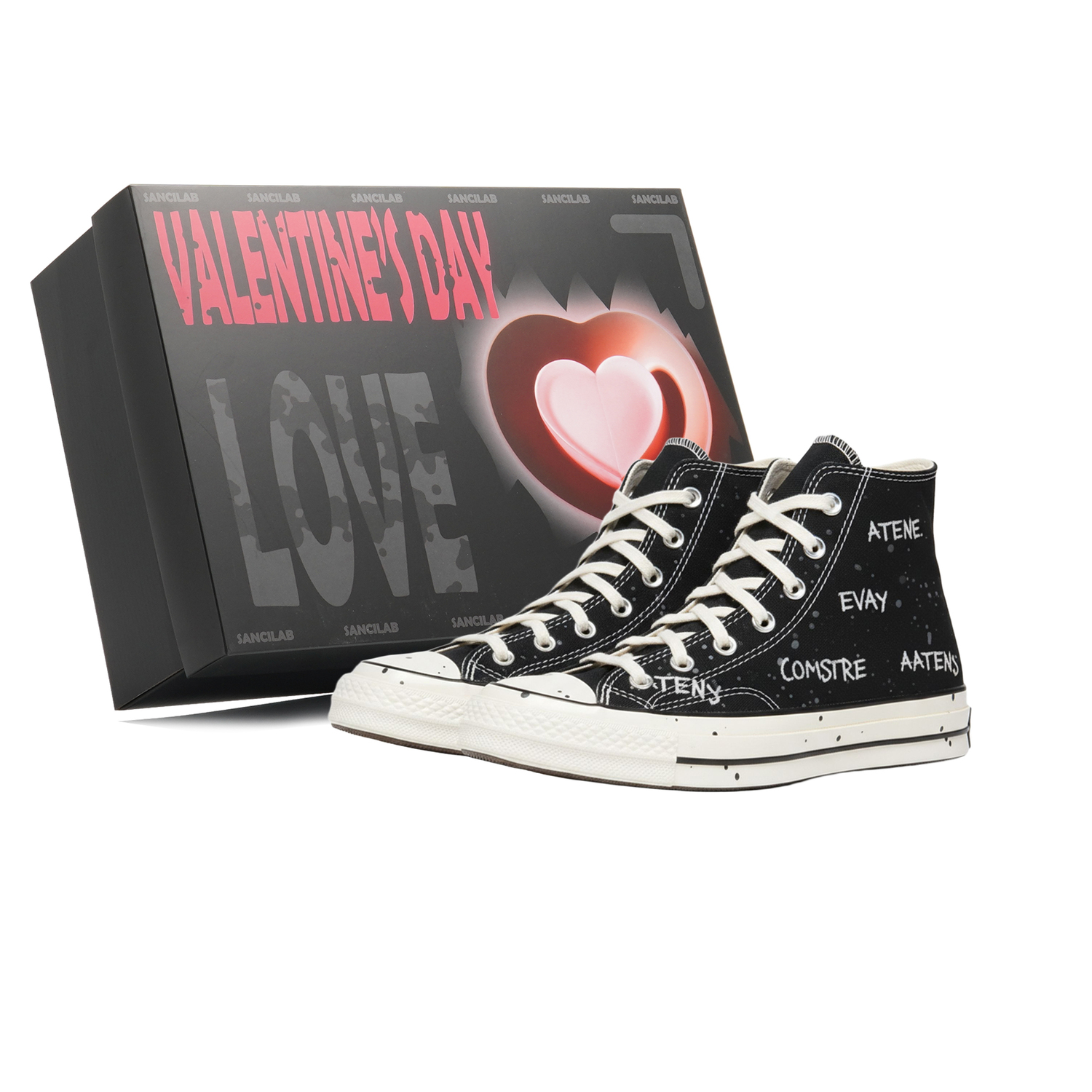 

Chuck 70 с принтом в традиционном китайском стиле 1 Box устойчивые к истиранию высокие кроссовки из холста Unisex винтажные Converse, черный