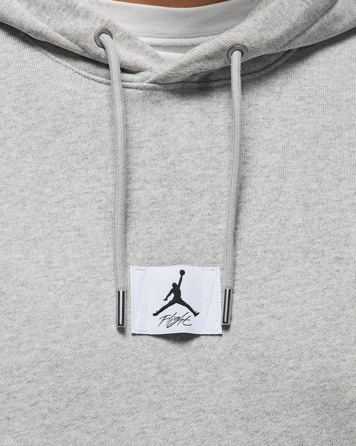 Мужская худи-оверсайз Jordan Flight Fleece, Grey Heather/Black — фото 4