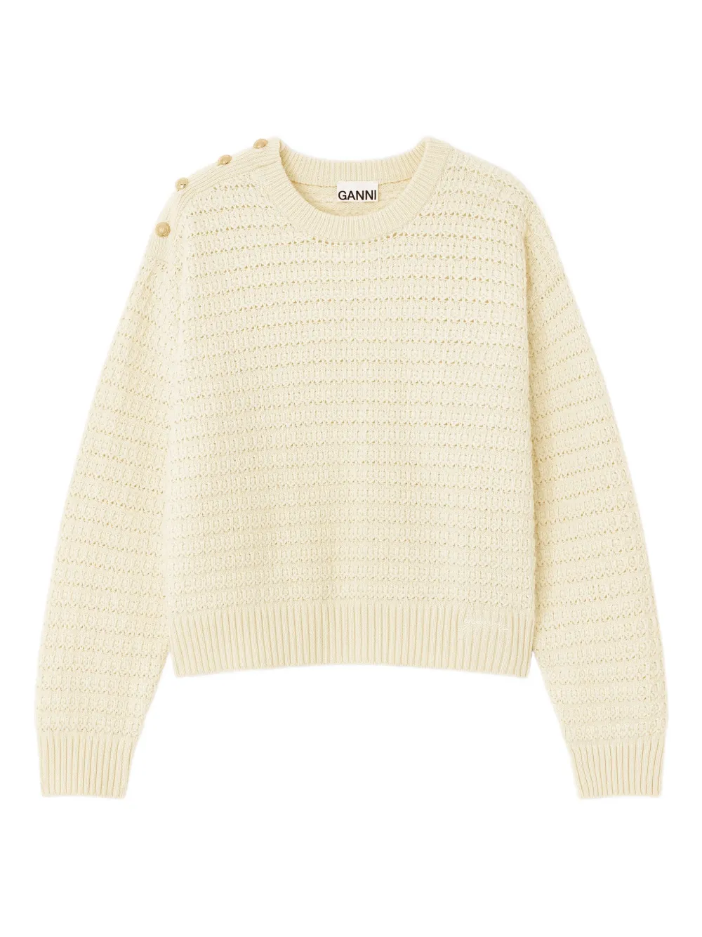 

Свитер с пуговицами Ganni, нейтральный