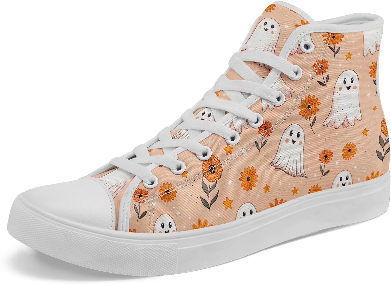 

Кастомные высокие кеды на Хэллоуин для мужчин и женщин с персонализацией вашей фотографии, идеальные для подарков и для прогулок Awsole, белый/бежевый