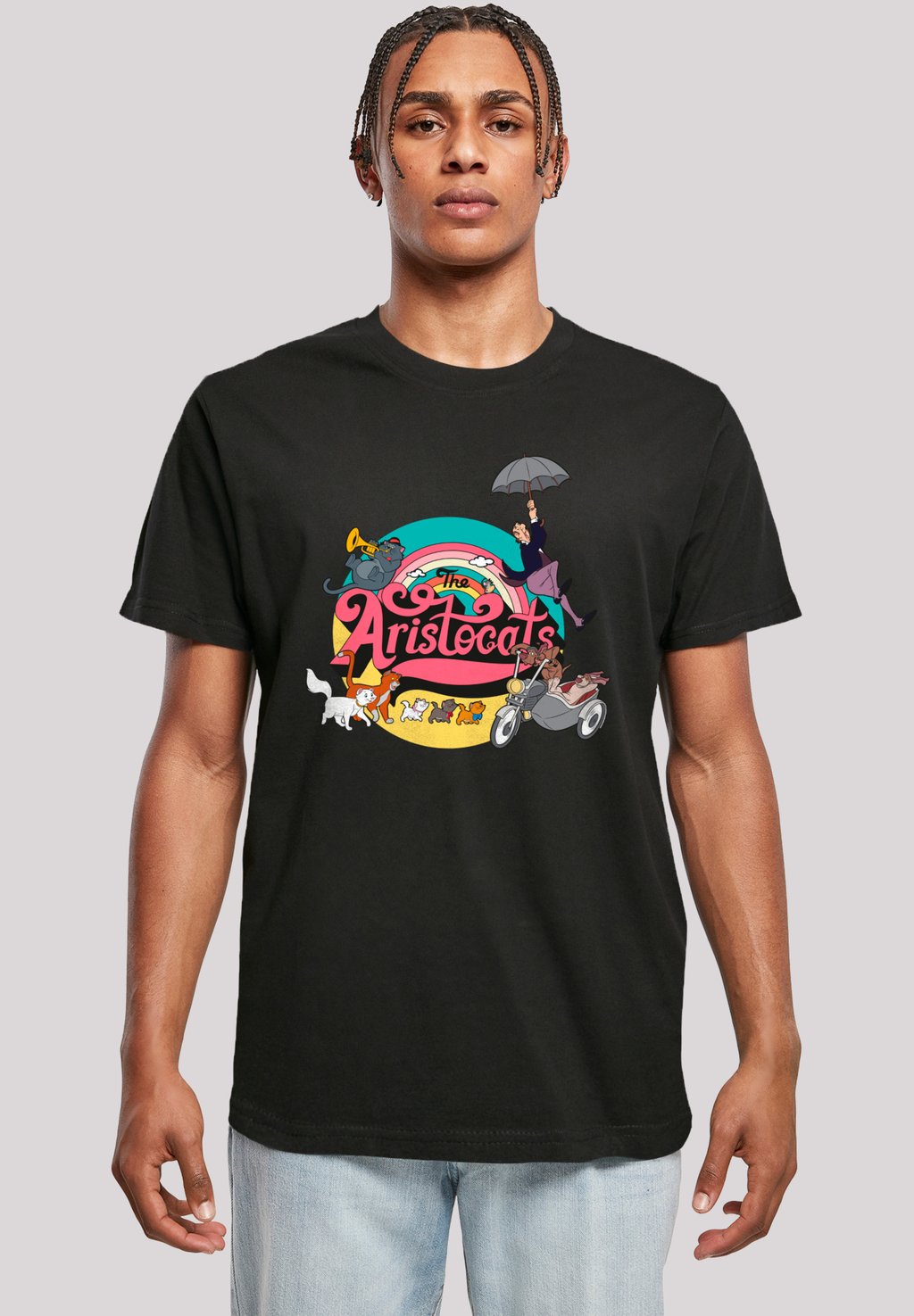 

Футболка с принтом DISNEY ARISTOCATS RAINBOW FUN F4NT4STIC, черный