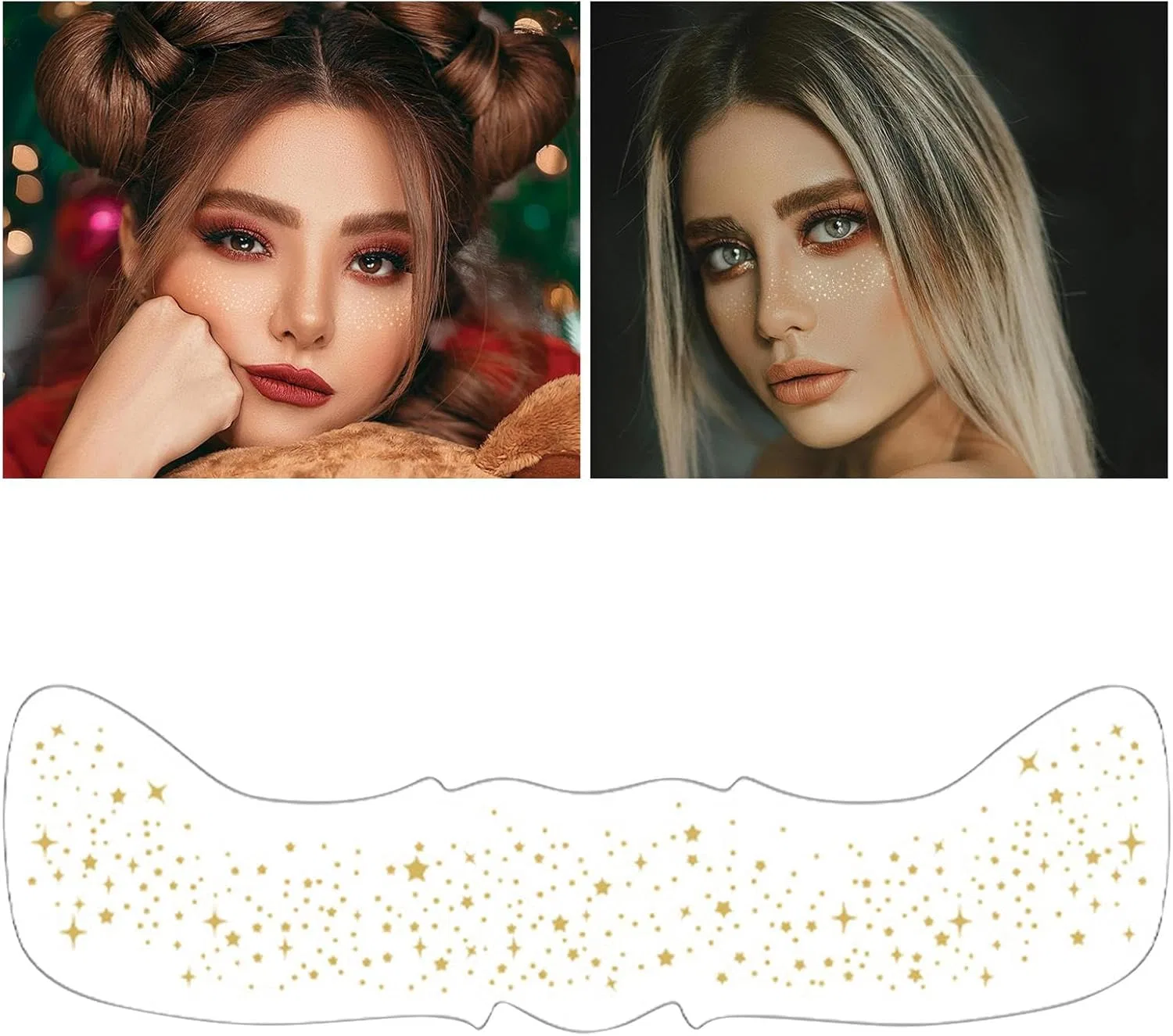 Патчи для лица с блестками Waterproof Speckle Face Patch, 08 gold — фото 4