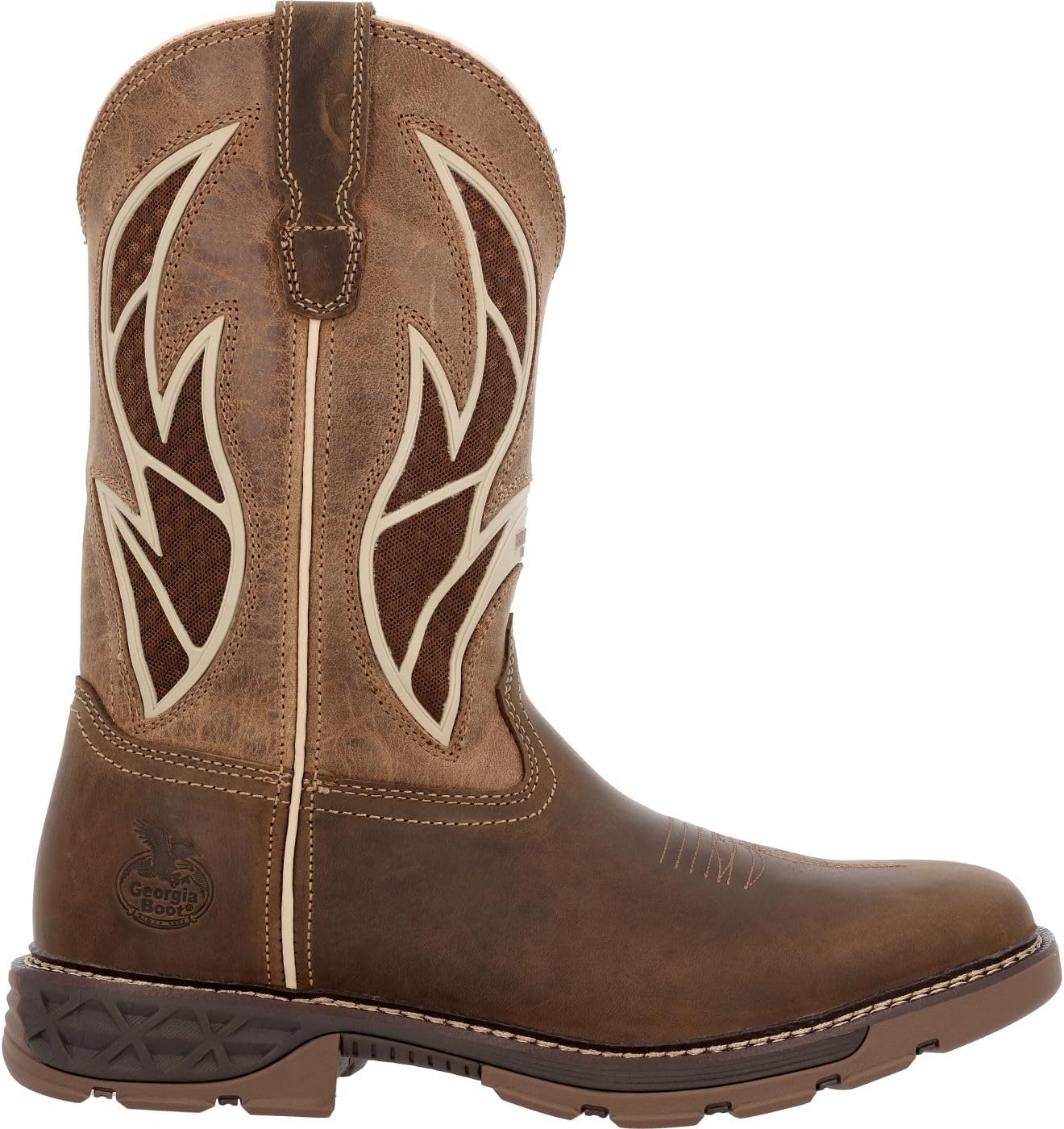 

Ботинки Georgia Boot Carbo-Tec FLX с металлическим носком и утеплителем InsulKul, коричневые/бежевые, без шнурков