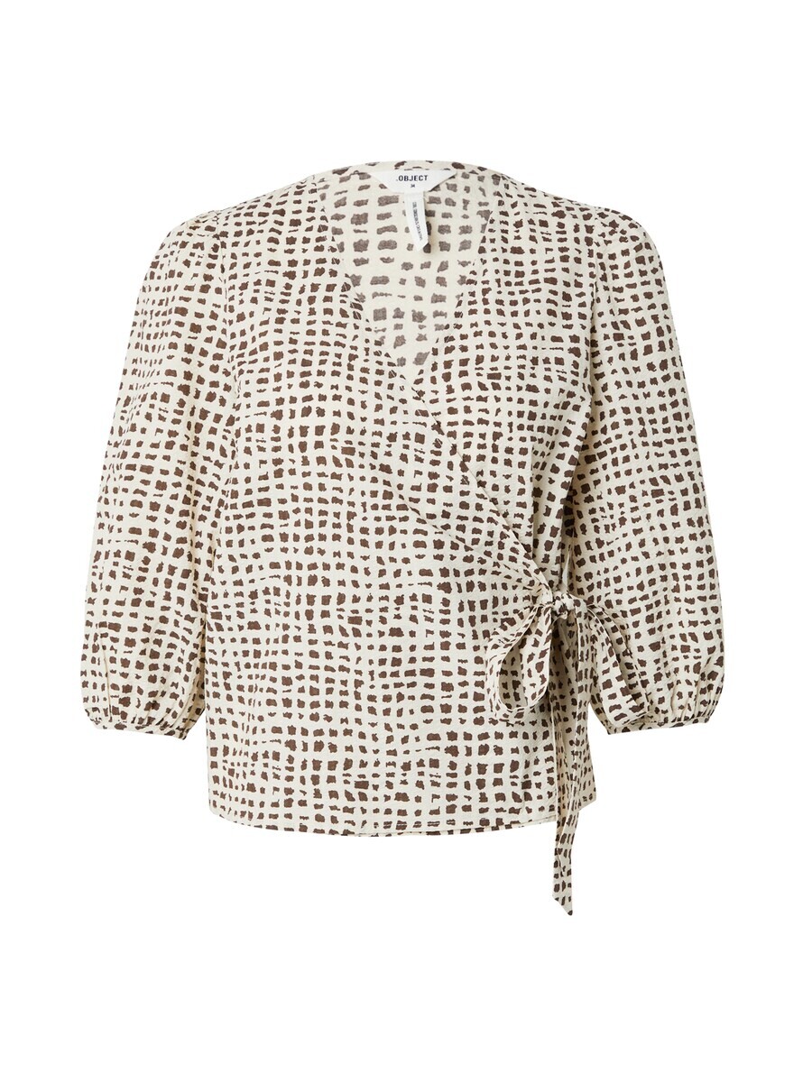 

Блузка с коротким рукавом OBJECT Blouse OBJOFELIA, кремовый