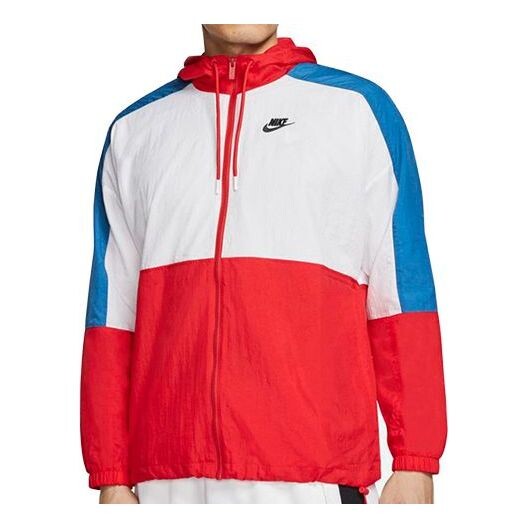 

Куртка Nike Sportswear Colorblock hooded Logo Jacket 'Red White Blue', красный