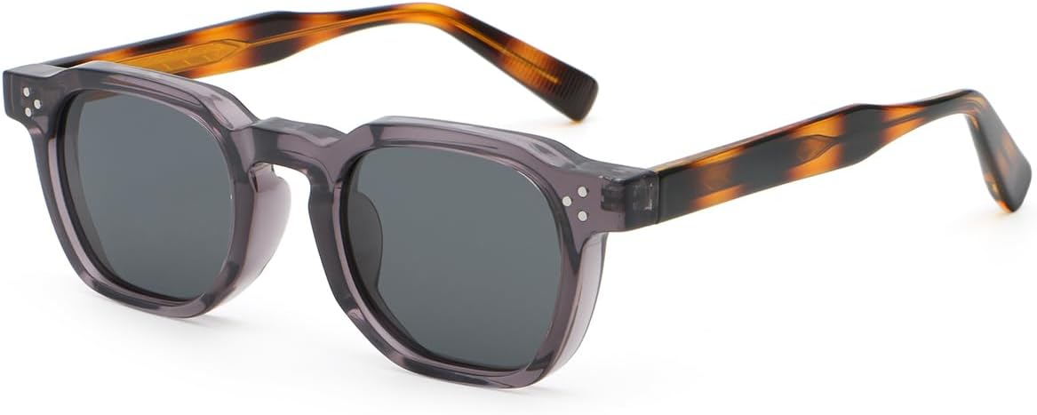 

Поляризованные солнцезащитные очки, квадратные солнцезащитные очки для женщин и мужчин, многоугольные очки с ацетатными дужками, унисекс, очки с защитой от УФ-излучения UV400 weiyuchen, Grey Leopard Frame