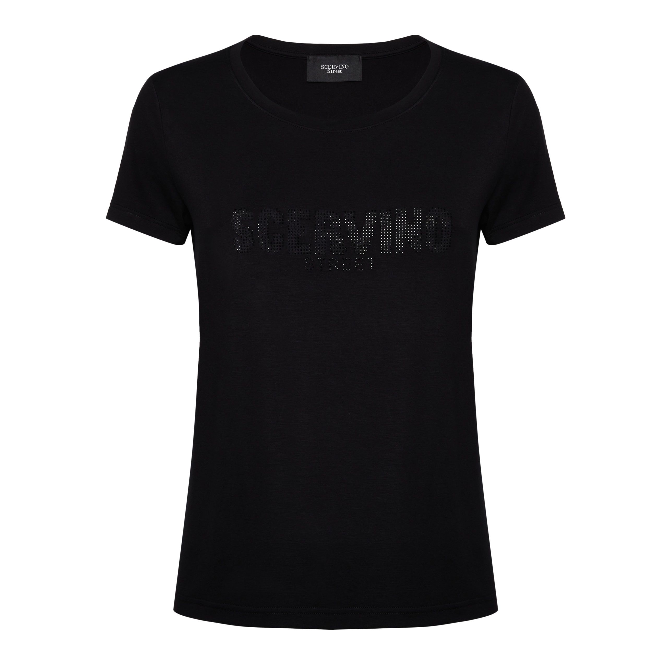 

Черная хлопковая женская футболка Ermanno Scervino