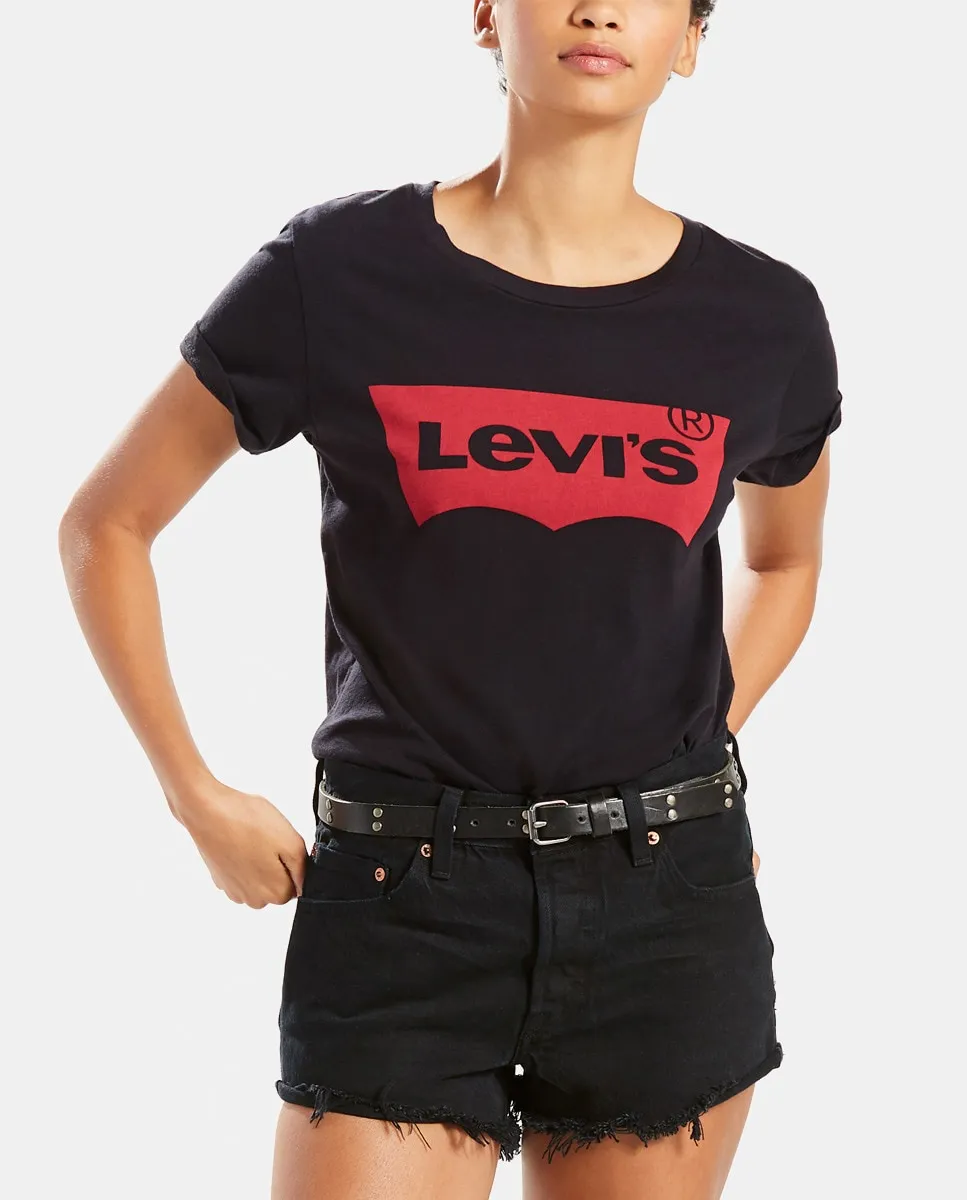 

Женская футболка с коротким рукавом и логотипом Levi's, черный