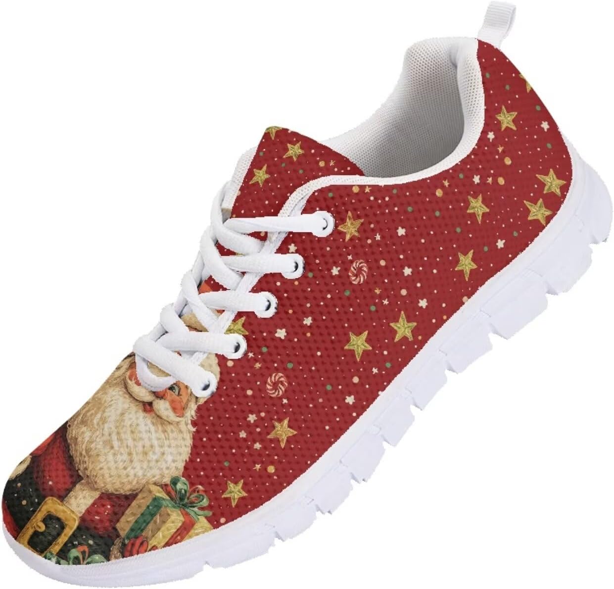 

Мужские кроссовки Funnydude Funny Print легкие спортивные повседневные беговые обувь для мужчин, Santa Claus