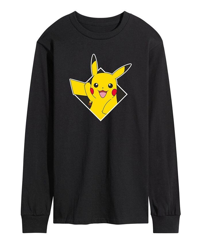 

Мужская футболка с длинными рукавами в форме ромба Pokemon Pikachu AIRWAVES, черный