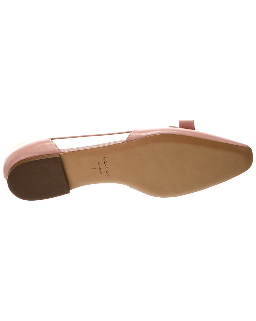 Туфли Ferragamo Terea из кожи на плоской подошве Salvatore Ferragamo, розовый — фото 4