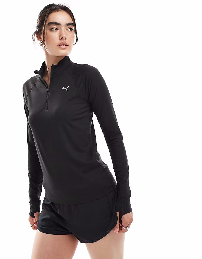 

Толстовка Puma Run Velocity Cloudspun с застежкой-молнией 1/4 черного цвета