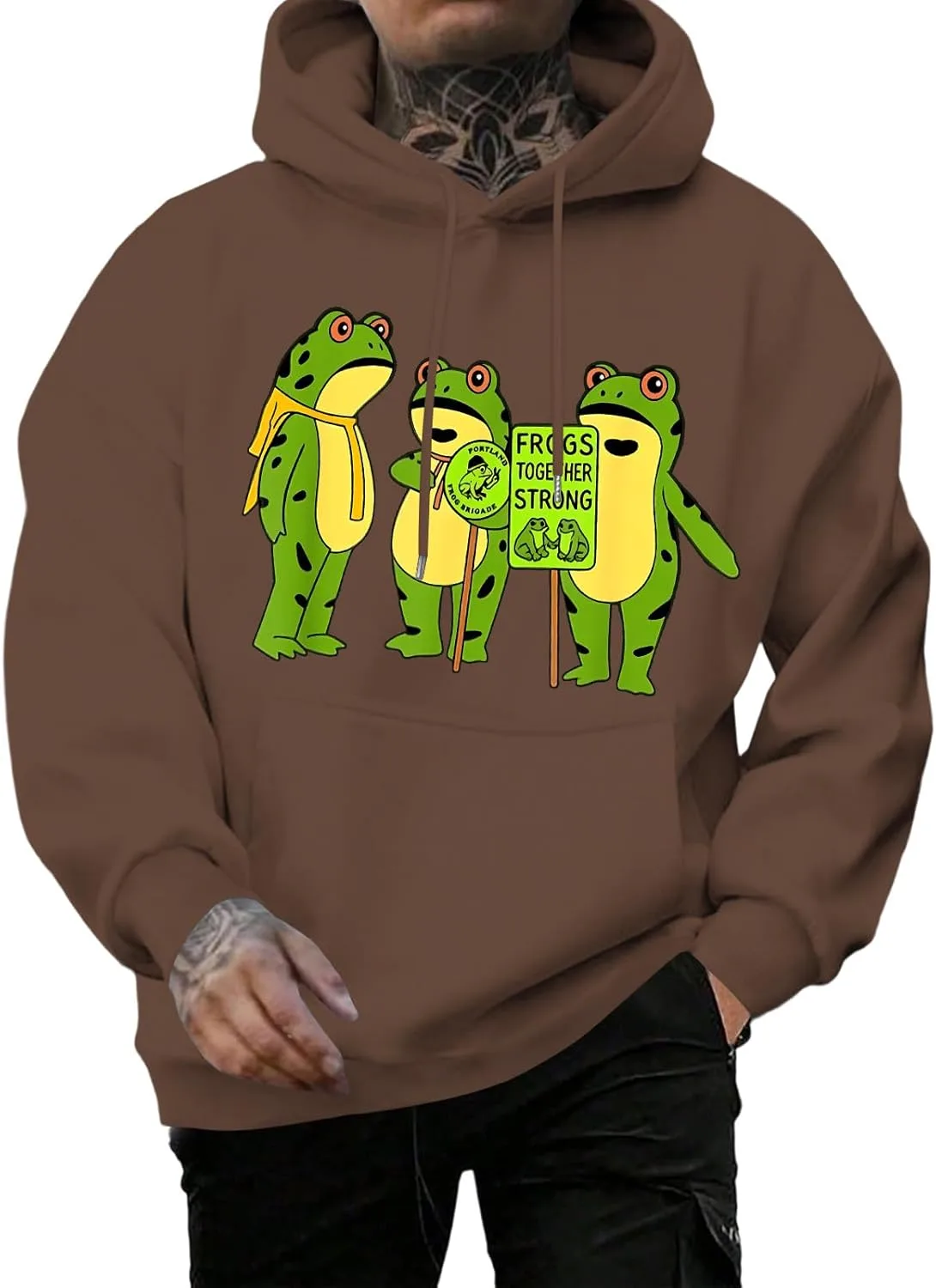 

Мужская толстовка с принтом Frog, Resist Protest, уличный стиль